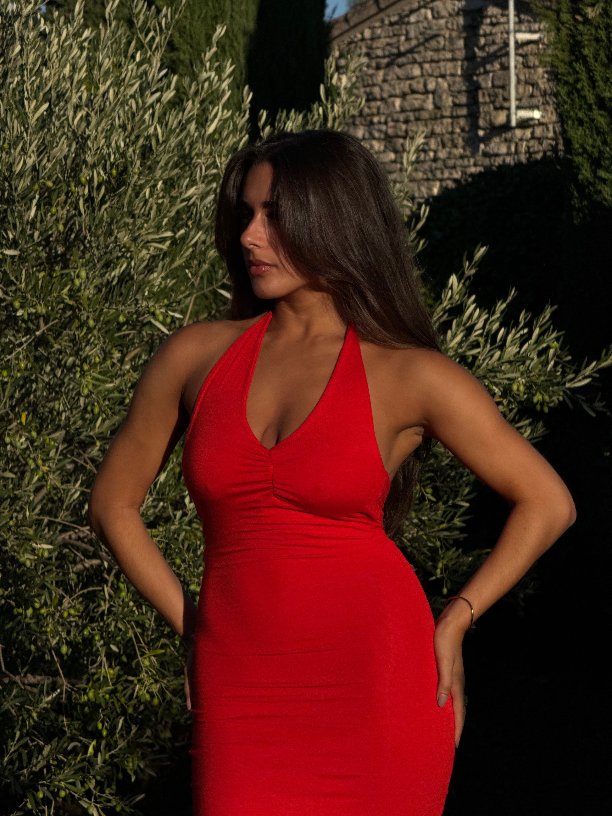 TOMATO HALTER DRESS